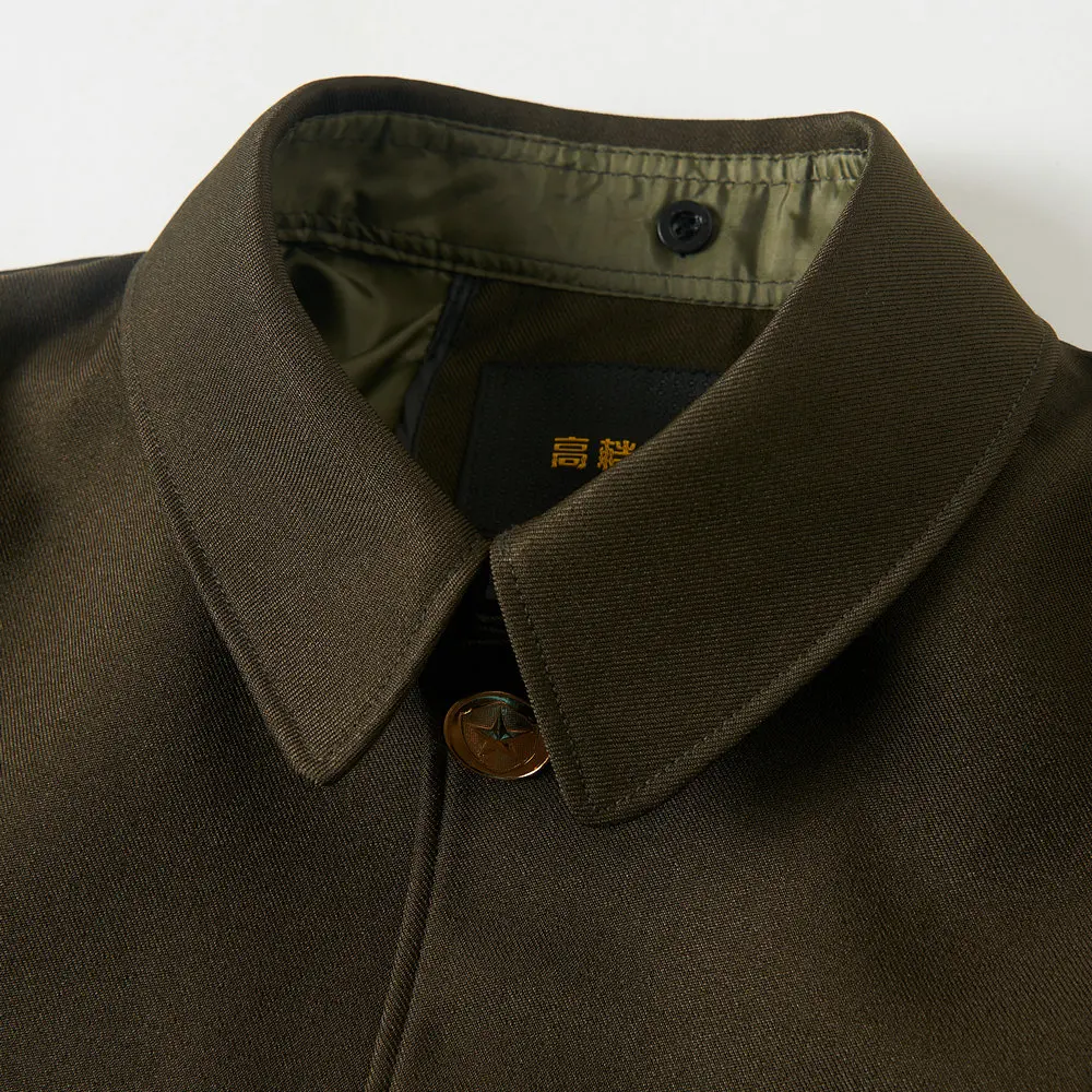 Modern Mao Suit Jacket for Men Military Green with Gold Star Buttons Year-Round Menswear Classic Chinese Zhongshan Coat Blazers