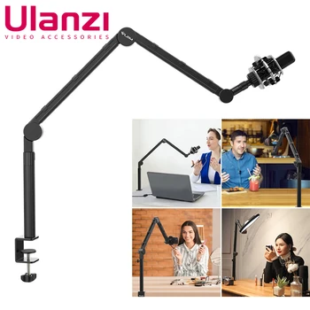 Ulanzi Vijim LS24 Microphone Boom Arm Stand Desktop Adjustable For DSLR Camera Smartphone Fill Light Microphone Holder Mount