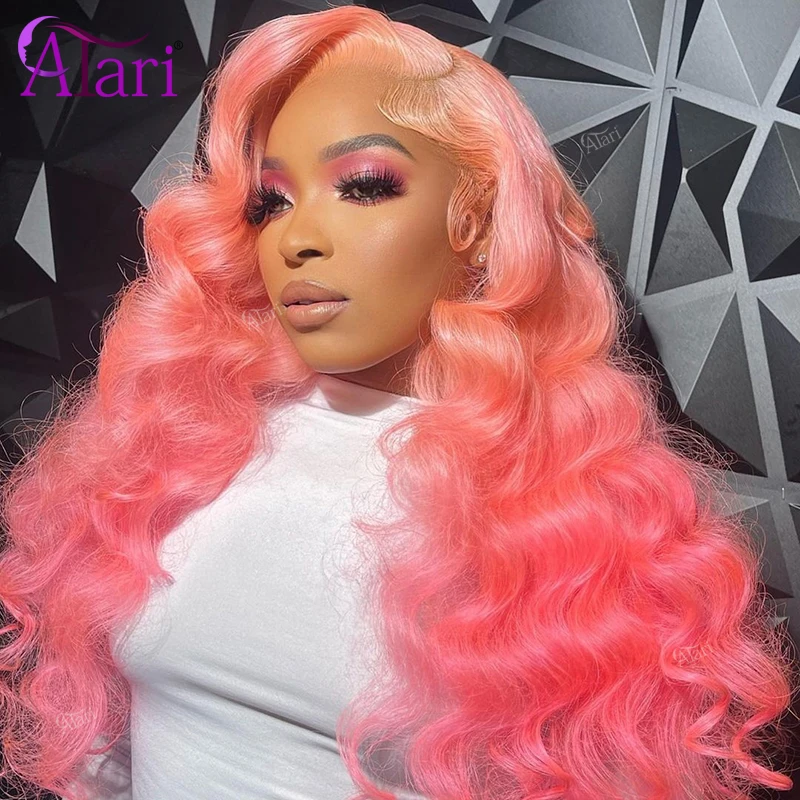

Ombre Pink Lace Frontal Wig Body Wave Human Hair Wigs Transparent 13x4 13x6 Lace Front Wig for Women Pre Plucked 613 Colored Wig