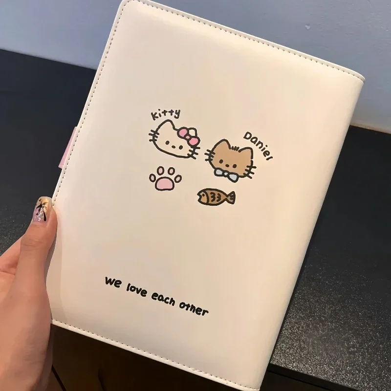 MINISO Kawaii Hello Kitty Soft Shell Photocards HolderA5 Loose-leaf Storage Book Four-square 3-inch Photo Card School Supplies
