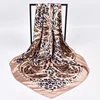 1pcs Women's Leopard Print 90 Silk Scarf Imitation Silk Fashion Trend Leopard Print Multi-color Stitching Large Square Scarf 6