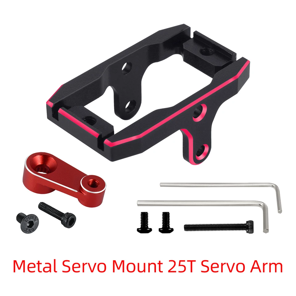 KingVal 25T Aluminum Servo Arm/Horn For Traxxas TRX4M 1/18 RC Crawler - Black-Red - View #7