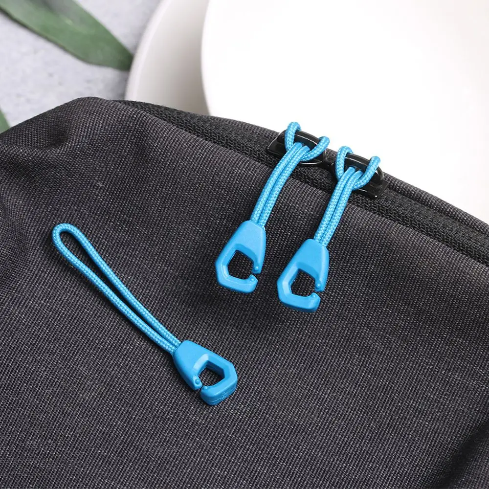 10PCS 5 Colors Zipper Pull Cord Rope Pullers Sliders Zip Puller Replacement Ends Lock Zips for Travel Bag Suitcase Tent Backpack