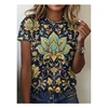 New Retro Ethnic Floral T-Shirts 3D Print Women O-Neck Short Sleeves T Shirt Streetwear Y2k Harajuku Tees Tops Female Clothing