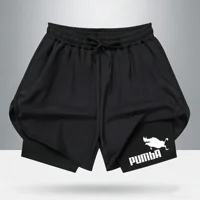 Shorts Puma 2-en-1 pour Homme, Parodie du Roi Lion Pumba, Été 2026, Séchage Rapide, Athlétique, Entraînement, Course à Pied avec Doublure, Streetwear 1