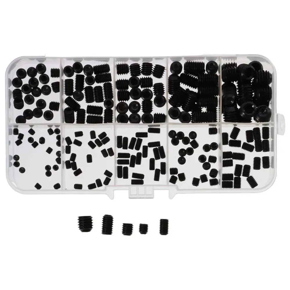 Description Picture 2 of item200Pcs Black Set Screws Alloy Steel Cup Point Hex Allen Head Socket Screws M3 M4 M5 M6 M8 Socket Set Screws Door Handles