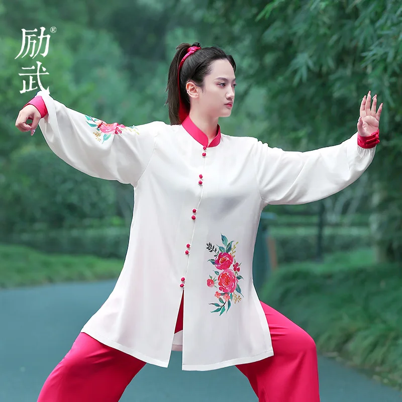 Women Tai Chi Suit Lady Kung Fu Wushu Martial Arts Uniform Performance Jacket Pants Oriental Exercise Clothing