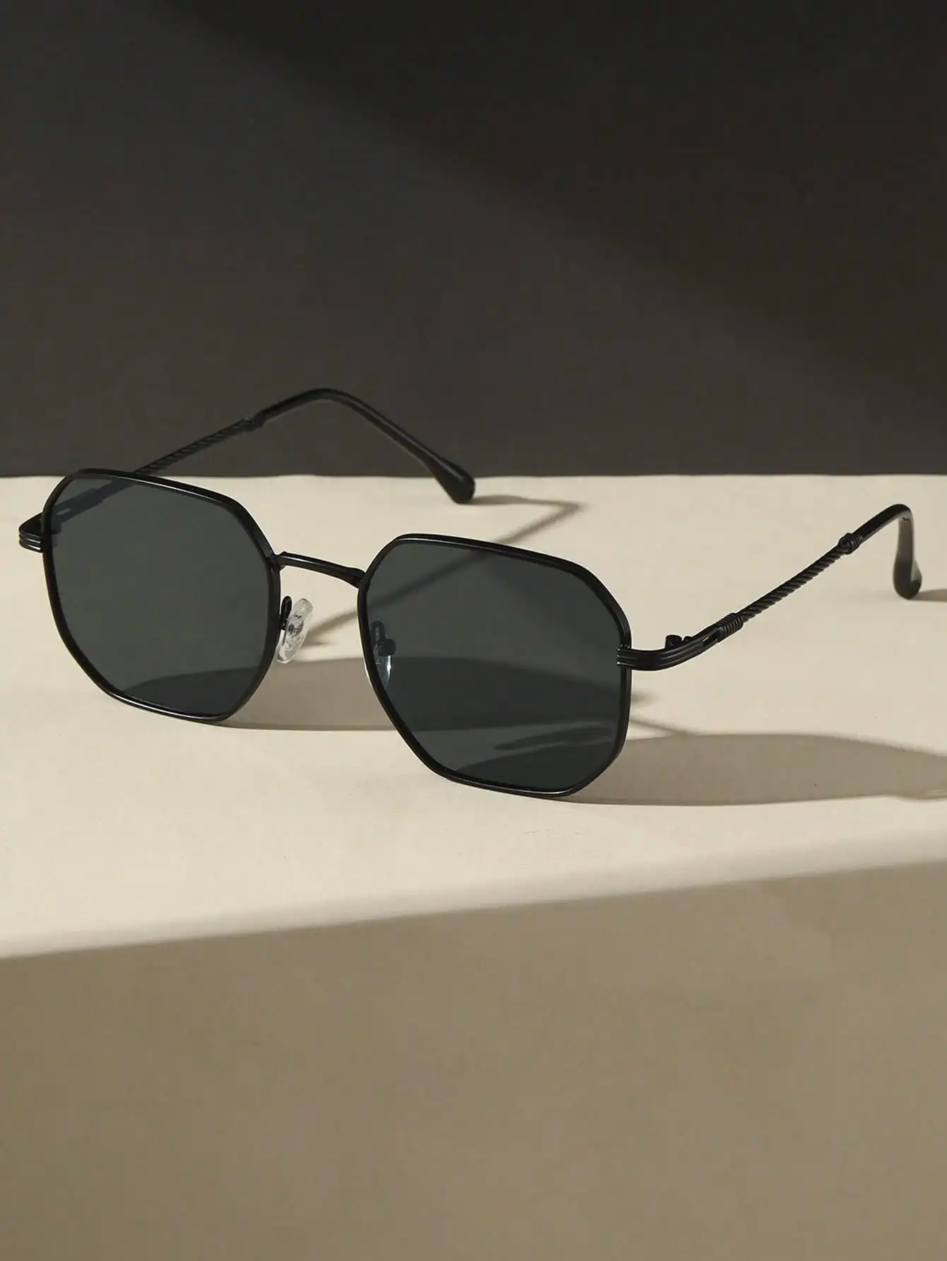 Lunettes de soleil vintage unisexe style bohème pêche - Monture géométrique métal rétro pour activités extérieures