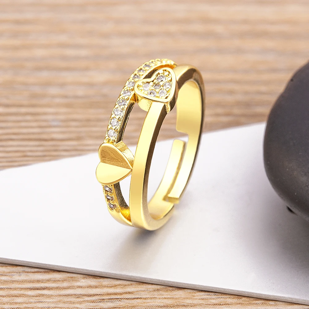 Simple 18k Gold Rings for Teen Girls Clear Studded Palestine | Ubuy