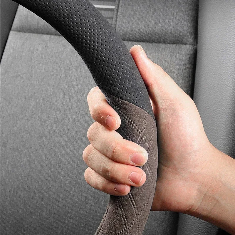 Car steering wheel cover for Haval H9 2015-2025 suede ultra thin anti-slip sweat proof auto accessories steering wheel cover