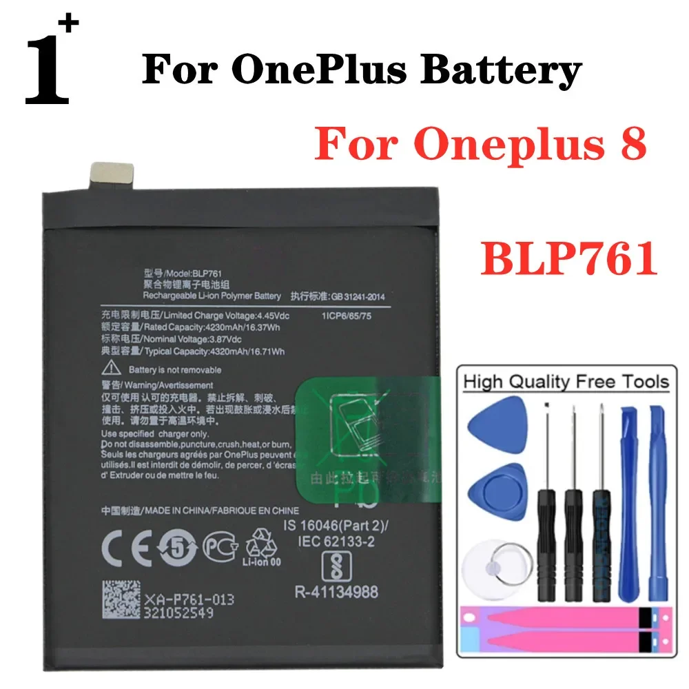 

New BLP761 BLP759 Mobile Phone Battery For Oneplus 8 / 8 Pro One Plus 8 8pro Original High Quality Smartphone Battery + Tools