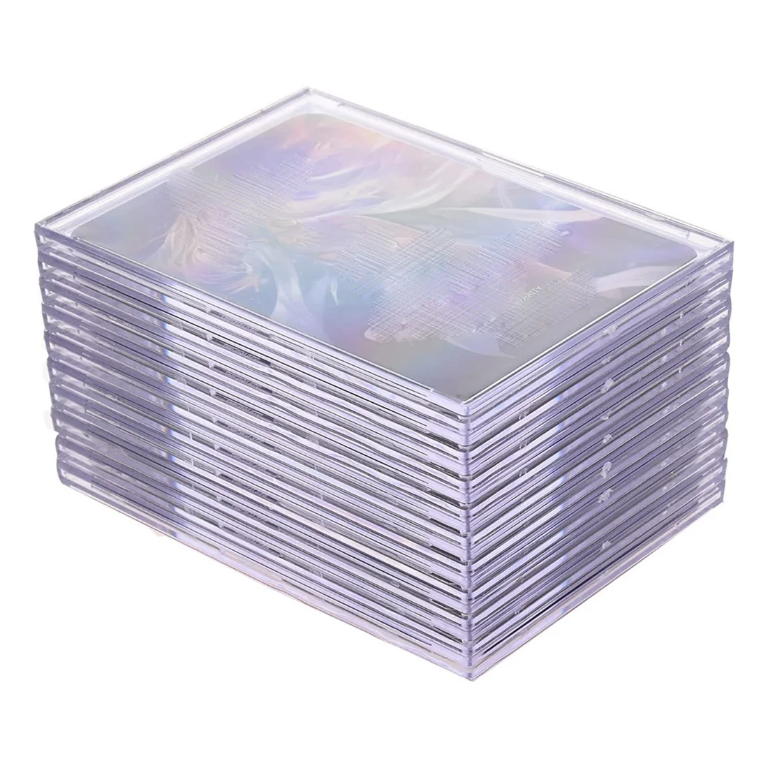 

Cards Sleeves Top Loaders 10 Hard Plastic Card Protector Clear Card Brick + 2 Display Stand