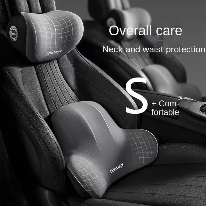 Car Lumbar Headrest Car Neck Pillow Car Cushion Backrest Lumbar Cushion Easy To Carry Memory Foam Lumbar Support Pillow 4