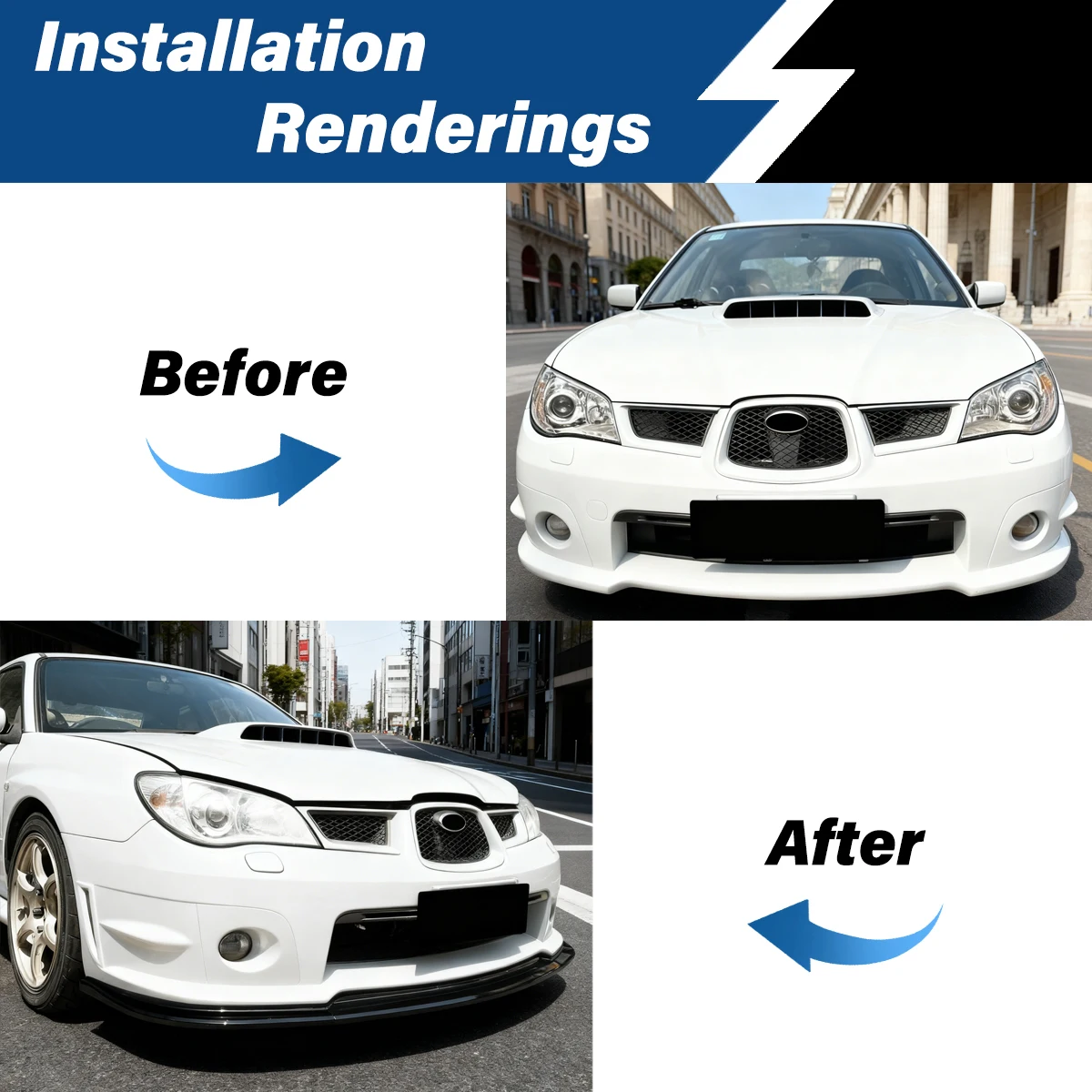 스바루 임프레자 WRX STI 2006 2007 프론트 범퍼 립 스포일러 스플리터 디퓨저 튜닝 가드 자동차 액세서리 바디 키트