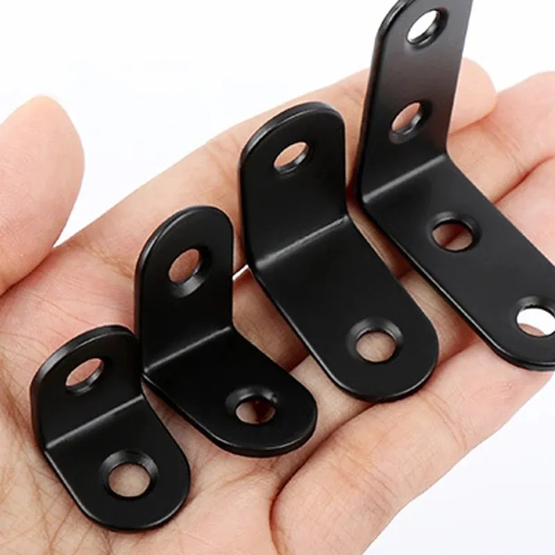 Stainless Steel Supporting L-Shaped Brackets 10pcs With Fixing Right Angle Corners Brace Furniture Hardware stainless steel angle bracket,angled furniture hardware,furniture hardware,angle connector,angle bracket