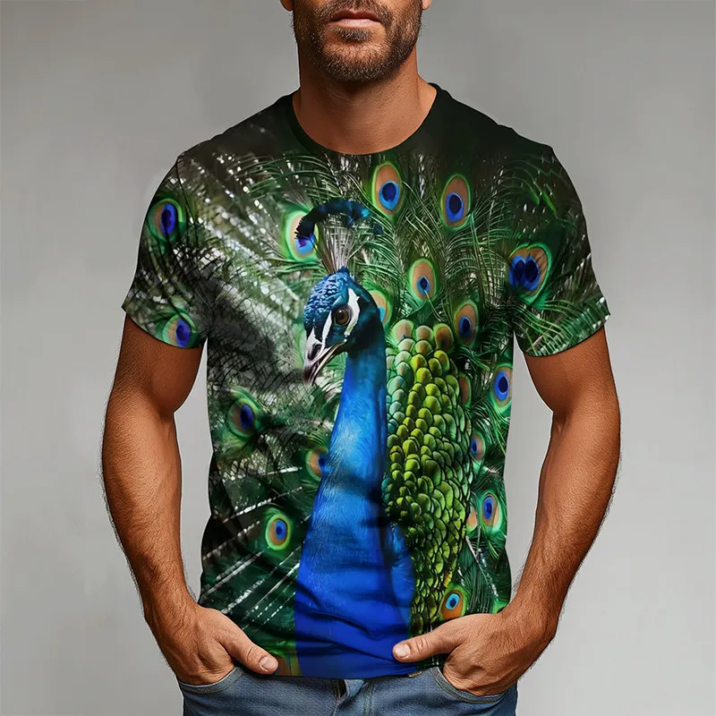 European size Men's T-Shirt Animal patterns 3d Pinting Short Sleeve Tee Loose Casual Street Fashion O-Neck T-Shirt Tops