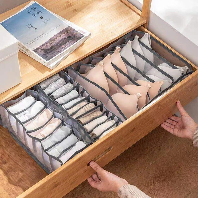 Organizador de calcetines, caja de almacenamiento de ropa interior, cajón  de armario, corbatas, armario, separador de ropa - AliExpress