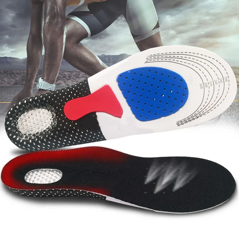 Silicone Gel Insoles Sport Running Insoles Feet Man Women Orthopedic Pad Massaging Shock Absorption Arch Support