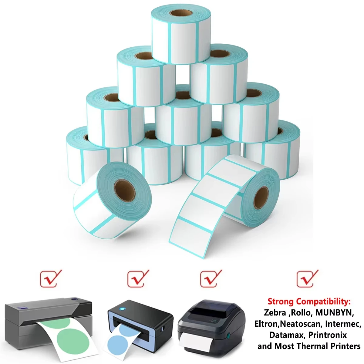 700개 W30xH20mm 흰색 바코드 주소 열전사 라벨 용지 롤 카본 필요 없음 홈 비즈니스 등을 위한 배송용