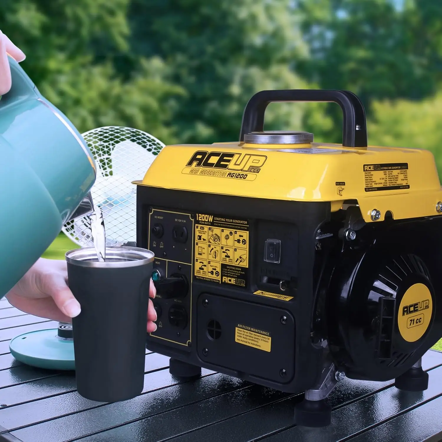 1,200W Gas-Powered Generator, Portable Generator Camping Ultralight, EPA & CARB Compliant With air cooling system