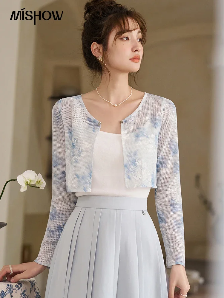 MISHOW Elegant Hollow Out Cardigan Camisole Skirt Separately Spring Lace  Printing Short Cardigans Solid Pleated Skirt MXD12W0342 - AliExpress  200000345