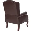 Traditional Queen Anne Style Chair with Thick Padded Seat and Lumbar Support Back with Royal Cherry Finish Wood Legs,Oxblood 5