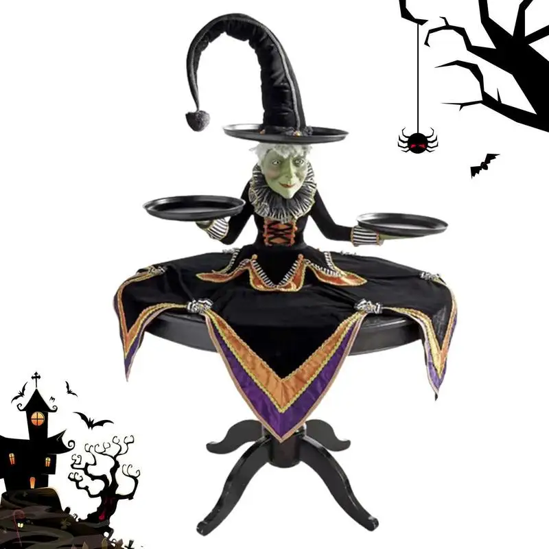 

Halloween Witch Stand Tray Tabletop Server Witch Decor Resin Witch Snack Bowl Decorative Witch Display Stand Artistic And