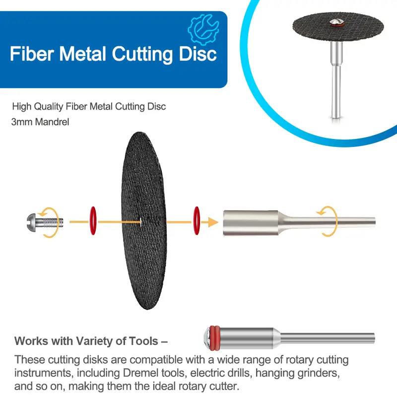 CMCP 32mm Abrasive Cutting Disc With Mandrels Grinding Wheels For Dremel Accesories Metal Cutting Rotary Tool Saw Blade - Image 3