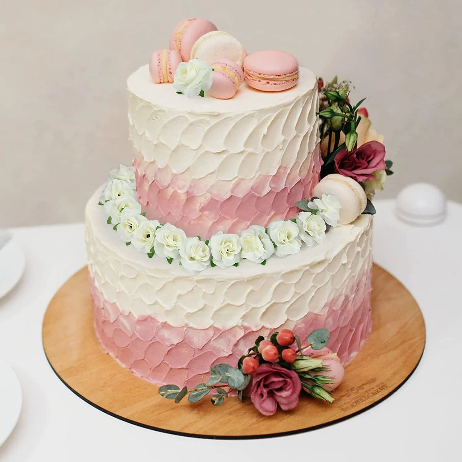10/20 stücke Künstliche Blumen Seide Creme Rosen Heißer Verkauf Hochzeit Brautstrauß Diy Geschenk Hause Zimmer Garten Festival Party Dekoration – Detail 8