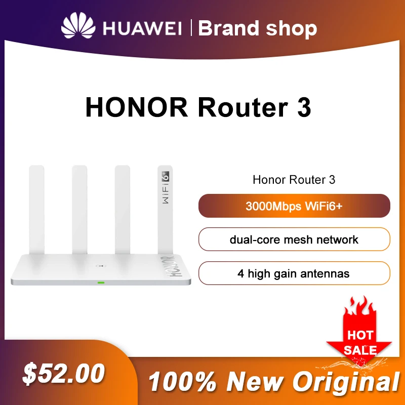 Nuovo Router Honor Originale 3 Wifi 6 + 3000Mbp 2.4 Ghz E 5 Ghz Dual-Core 128Mb Wireless Wifi Extender Router Smart Home Facile Installazione