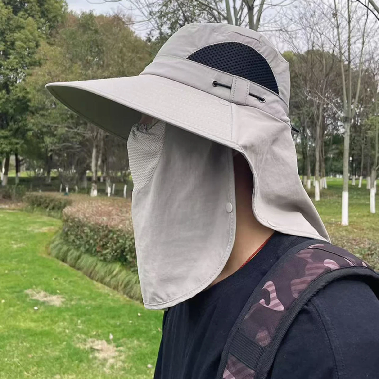여름 햇빛 차단 모자 UV 차단 야외 사냥 낚시 모자 남녀 하이킹 캠핑 바이저 ..