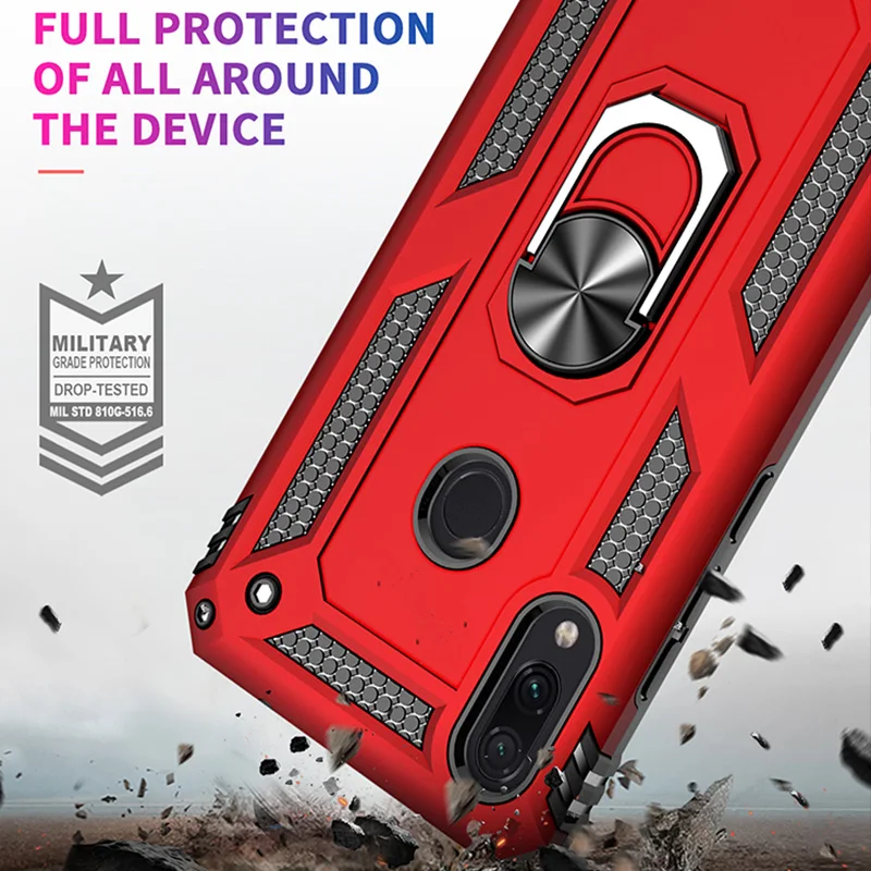 Luxury Shockproof Magnetic Ring Holder Phone Case with Armor Stand Design