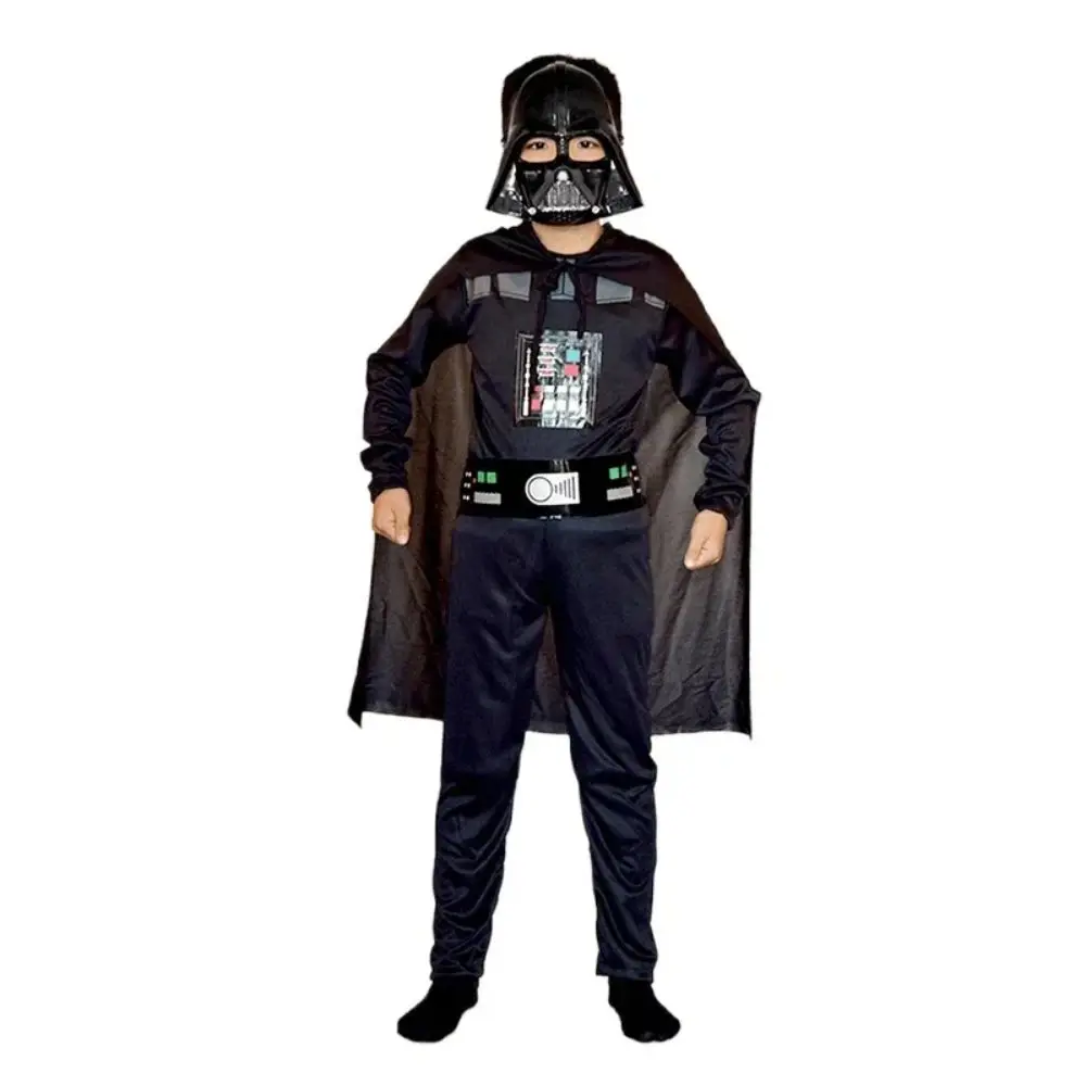 Boy's Black Warrior Jedi Cosplay Jumpsuit Halloween Carnival Costume