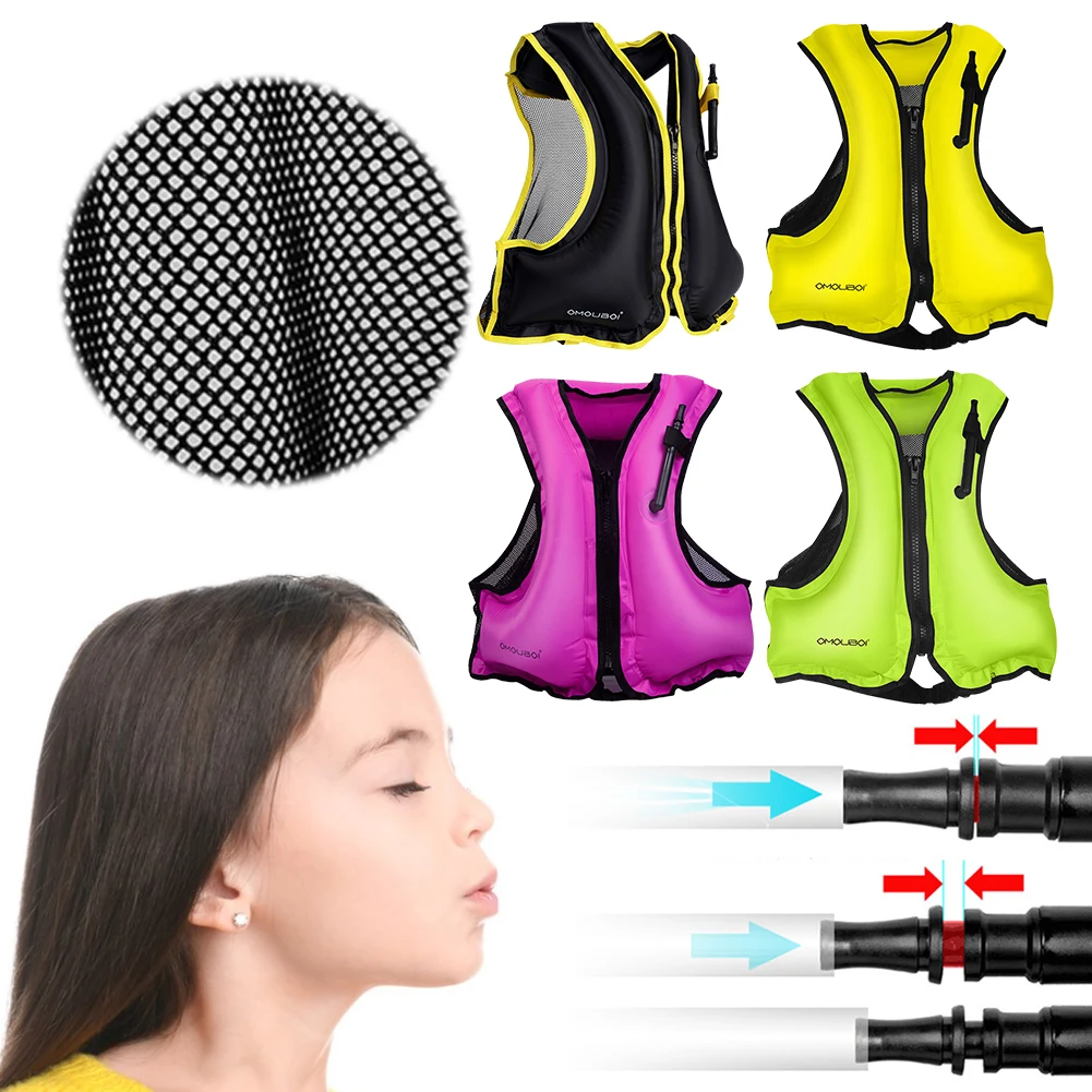 Inflatable Snorkeling Vest Breathable Inflatable Buoyancy Vest Floating Life for Snorkeling Swimming Kayaking Boating