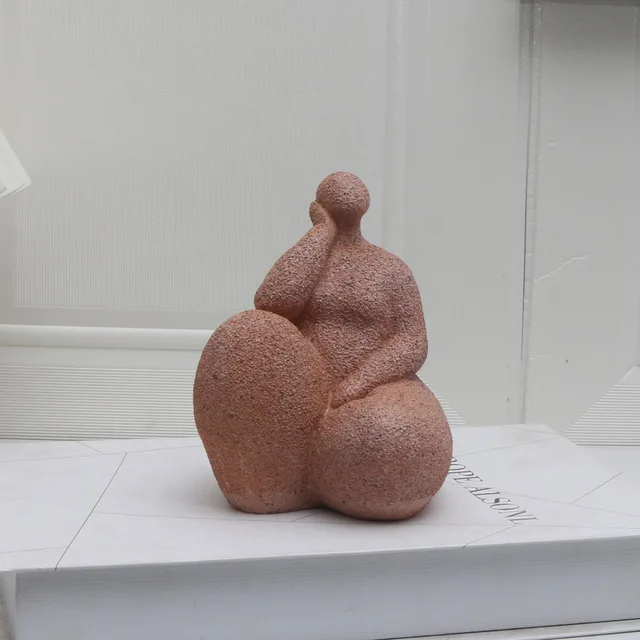 Statue de femme potelée en résine de grès faite à la main, art abstrait, maison, salon, bureau, armoire, brittop, entrée, décembre, 1 pièce 3