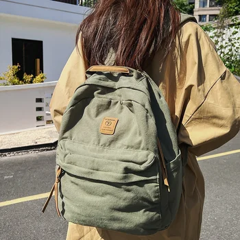 Borsa da scuola per ragazza Zaino da donna vintage per studente universitario di nuova moda Borsa per laptop femminile in tela Zaino da donna Kawaii da viaggio