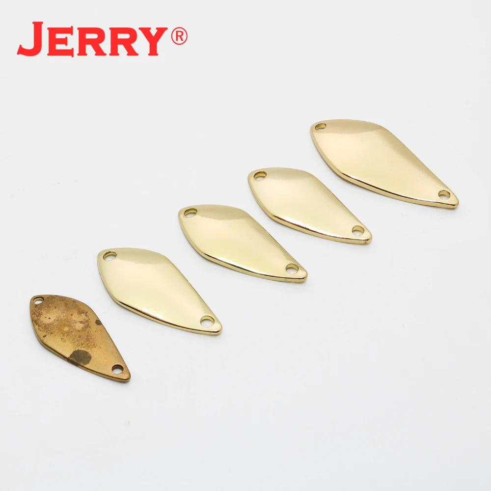 제리 물병 자리 50pcs 낚시 미끼 민물 금속 하드 미끼 도색되지 않은 빈 송어 숟가락 회 전자 미끼 싸구려
