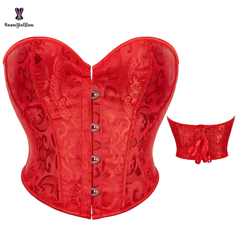 

Solid Color Bodices Women's Floral Sexy Strapless Tube Tops Fashion Bustier Corset Top Plus Size S To 6XL