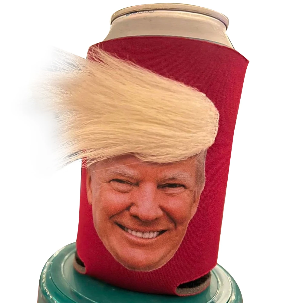 Description Picture 6 of itemTrump Funny Hair Beer Can Cooler Donald Trump Drink Insulated Sleeves Can Covers for Cans Bottles Pint Glasses Party Cups Coffee