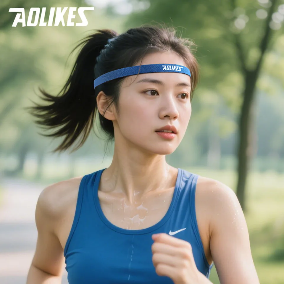AOLIKES 유니섹스 스포츠 헤어 밴드 미끄럼 방지 실리콘 스트립 땀 가이드 탄성 머리띠 스웨트 밴드 요가 러닝 피트니스 헤어