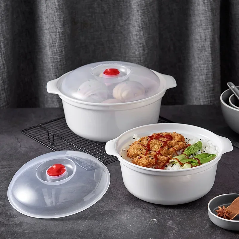 Microwave Oven Special Box Heated Soup Pot Rice Steamed Hot Steamed Buns Lid Eco-friendly Food Grade Kitchen Tool microwave oven box