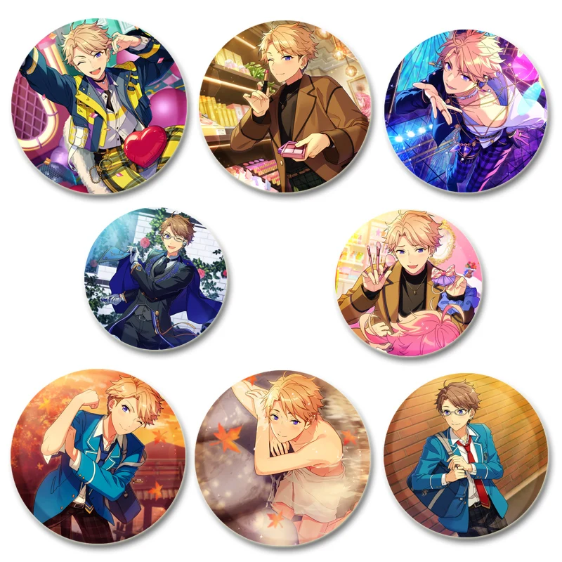 Anime Ensemble Stars Pins Arashi Narukami Cosplay Cartoon Brooches HD Print Handmade Badge Backpack Shoes Jewelry Accessories