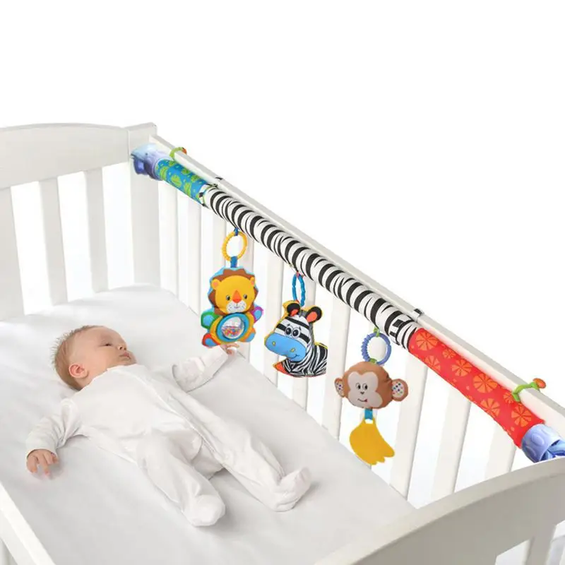 

Baby Vaulted Bed Bell Toys Activity Arch With Fascinating Toys Crib Accessory Cloth Animal Toy And Pram Activity Bar With Cute