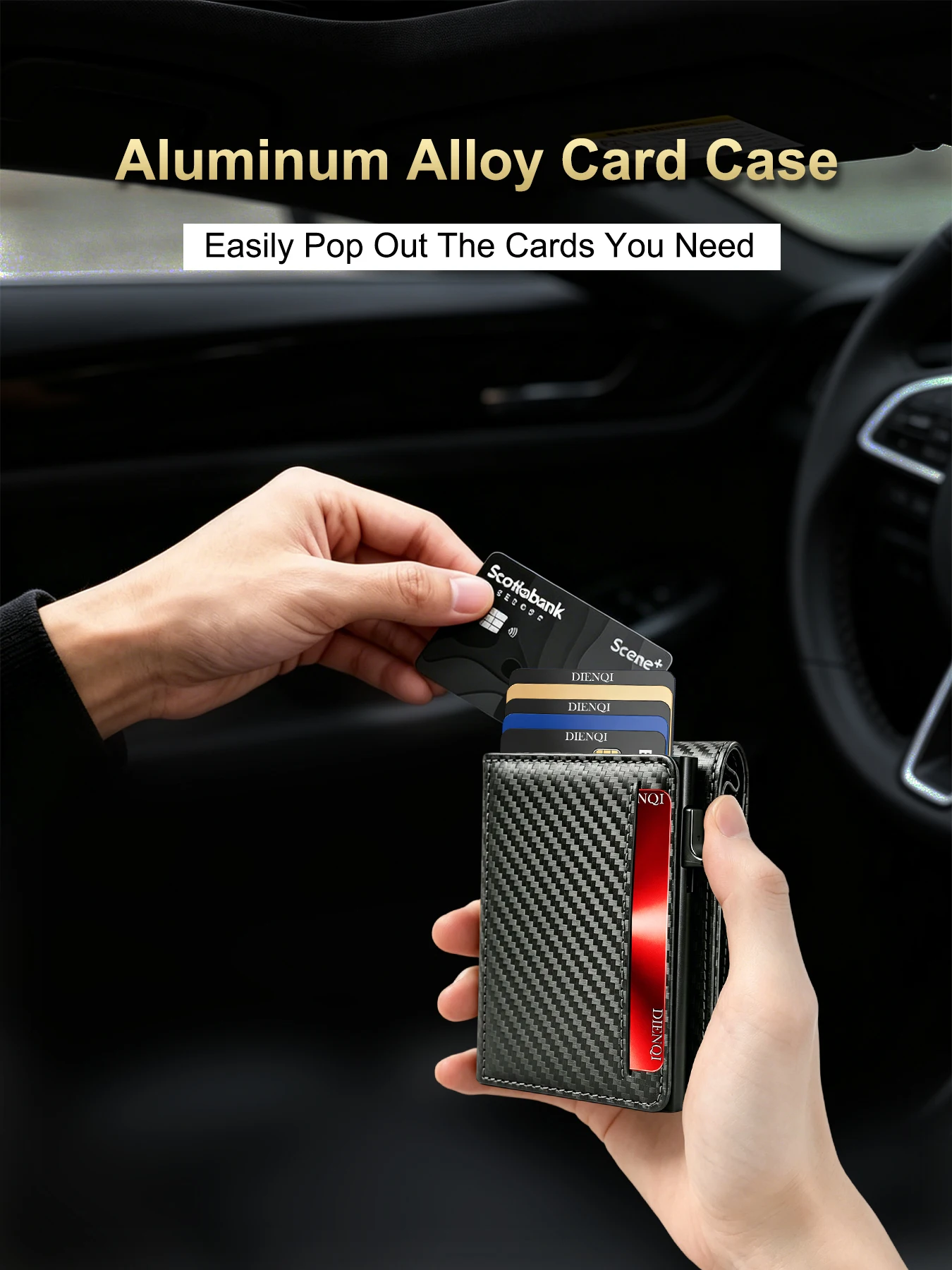 Magnetic Minimalist RFID Smart Wallet - Luxurious Metal Card Holder and Pop-Up Case