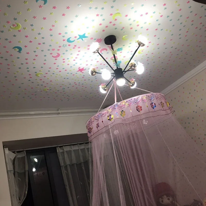 Glow in The Dark Stars Wall Stickers 3D Fluorescent Adhesive Luminous Murals for Kids Baby Room Bedroom Ceiling Home Decorations
