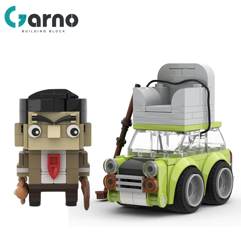 Garno Brickheadz мистер Бобс зеленый мини автомобиль крыша с диваном экшн-Фигурка DIY Moc