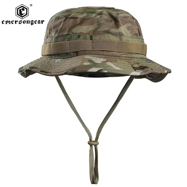 Cappello Mimetico Boonie Con Scaldacollo - Tesa Larga, Cotone, Per Pesca, Caccia E Outdoor, Verde Mimetico