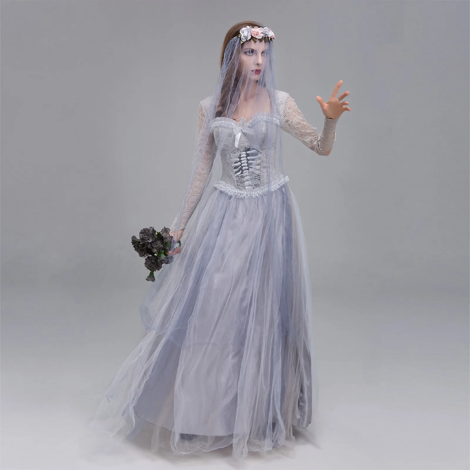 Party Attire Halloween Women'S Ghost Bride Costume Women'S Costume Horror Ghost Bride Cosplay Dress Performance