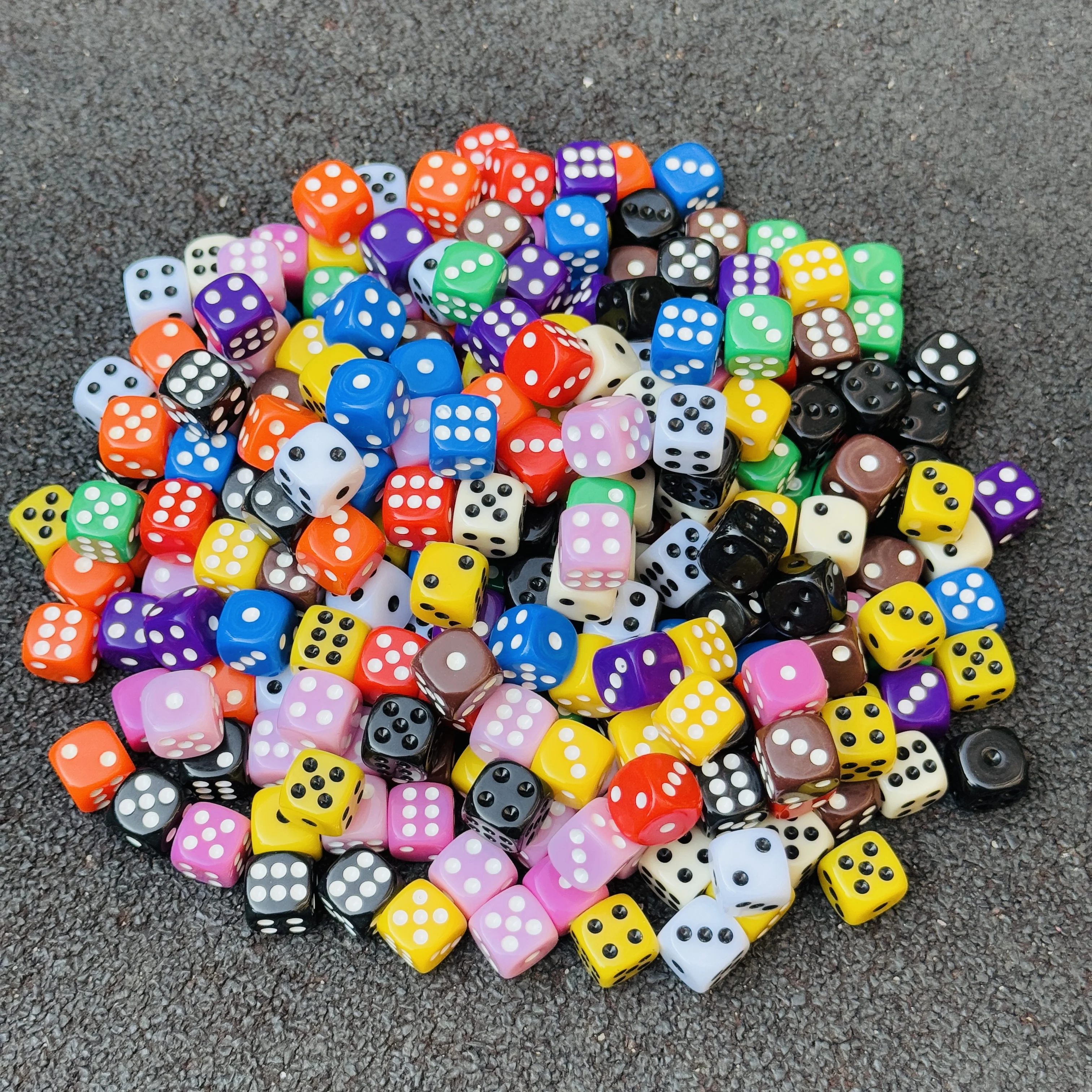 20Pcs/Set 12mm Opaque Colorful Acrylic Round Corner 6 Sided D6 Point Dice For Family Board Games