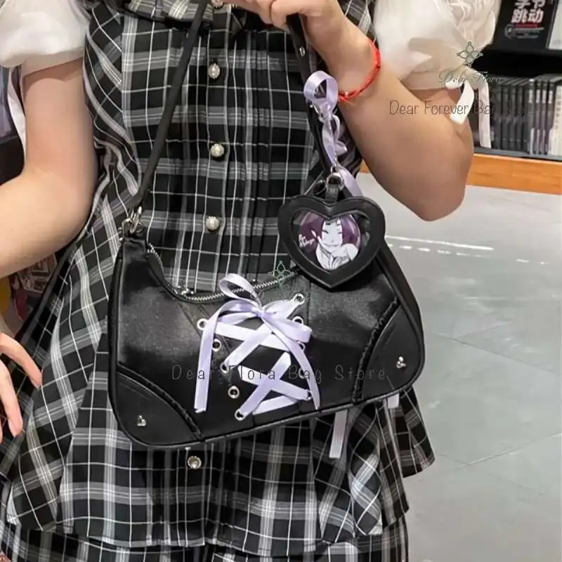 Y2k Cute Women Underarm Bag Fashion Sweet Ita Bag Lolita Girls Transparent Pocke DIY Display Shoulder Bag Fashion Handbag Purses 4